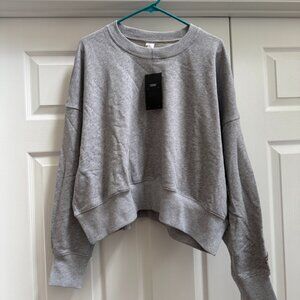 Women's Gray Fabletics Year Round Terry Crew Neck Sweatshirt Size Medium